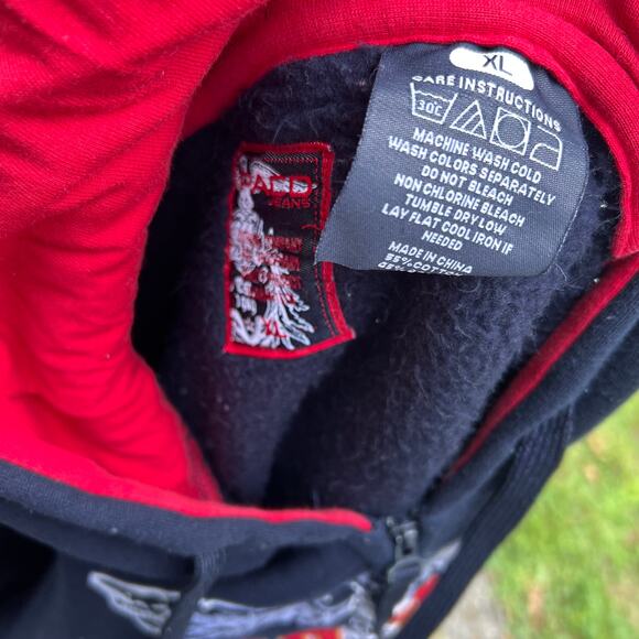 Vintage paco jeans navy blue y2k zip up graphic hoodie sweatshirt - Picture 5 of 5